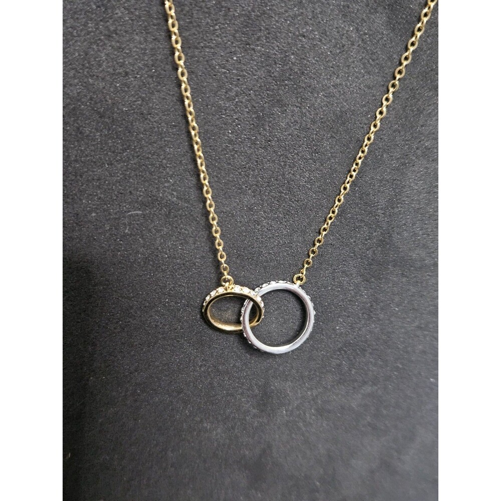 Nordstrom Infinity circle cubic zirconia pave necklace 14k gold plated